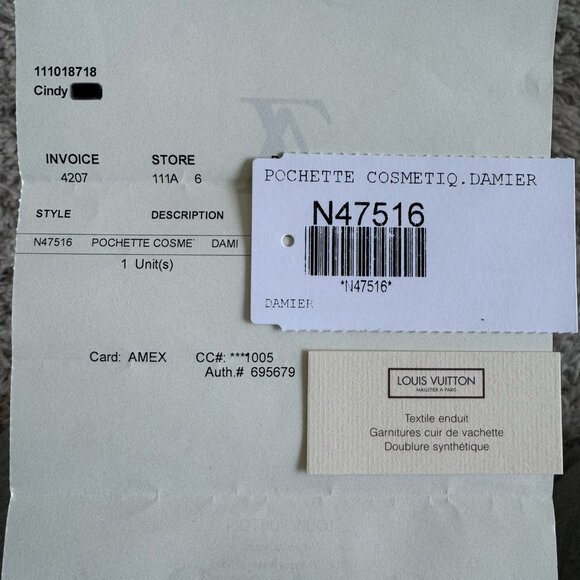 Authentic Louis Vuitton Damier Ebene Cosmetic Pouch - Picture 3 of 9